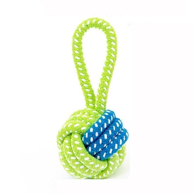 Green Rope Ball Chew Toy