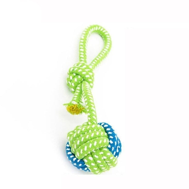 Green Rope Ball Chew Toy