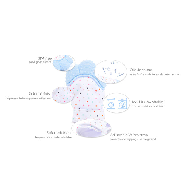 Baby Teether Gloves Squeaky Mitten Toy